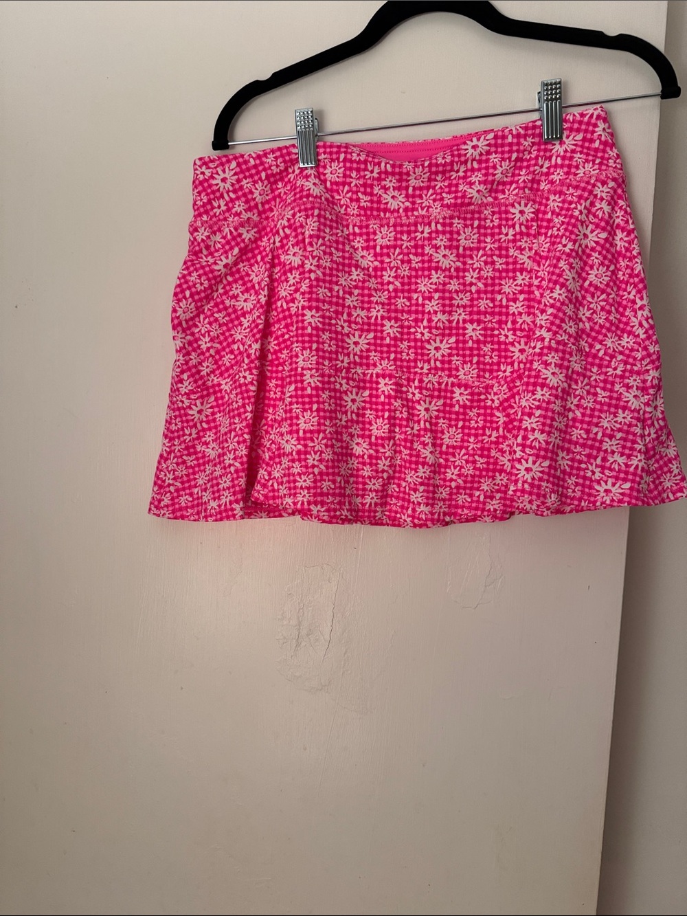 Lilly Pulitzer Hot Pink Daisy Print Skater Skirt